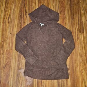 Jessica Simpson Maternity Brown V-Neck Sweater With Adjustable Ribbon Size S